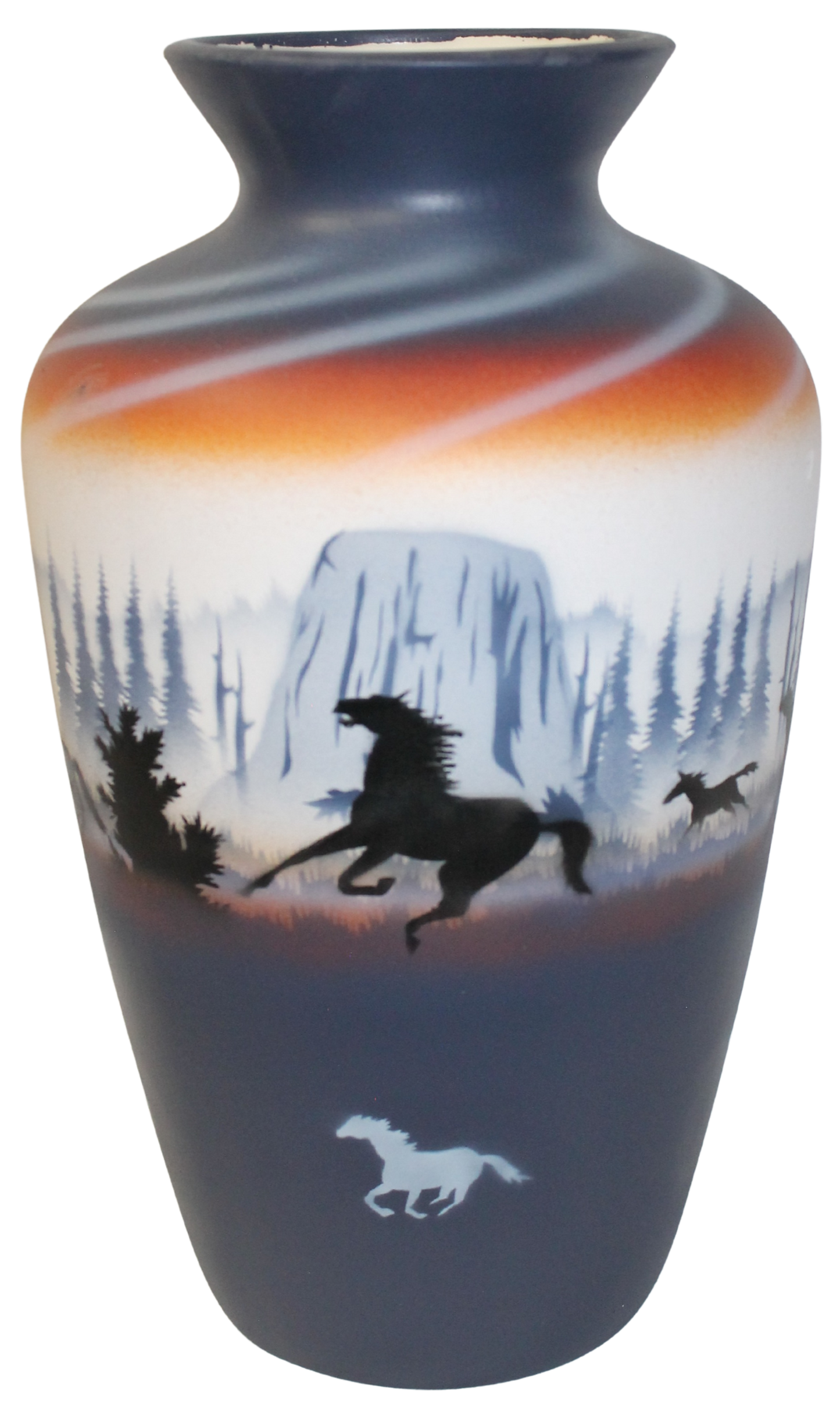 DTC4 Devils Tower Horses 8 x 12 1/2 Vase