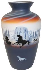 DTC4 Devils Tower Horses 8 x 12 1/2 Vase