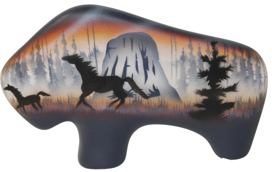DTPB Devils Tower Horses 6 1/2 Petite Buffalo