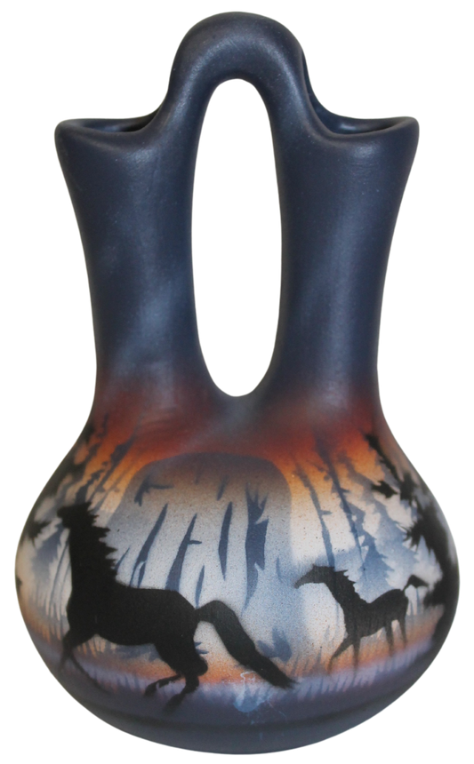 DTS7 Devils Tower Horses  3 x 5 1/4 Wedding Vase
