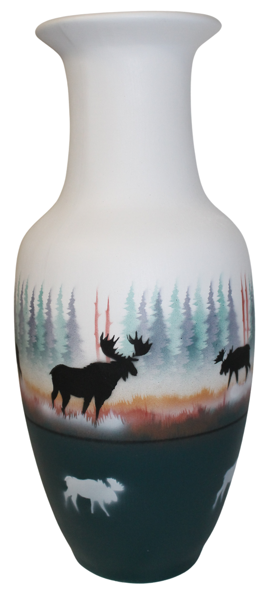 MSC3 Morning Mist -Moose 6 x 14 Totem Vase