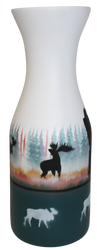 MSE1 Morning Mist -Moose 4 1/2 x 11 1/2 Flower Vase