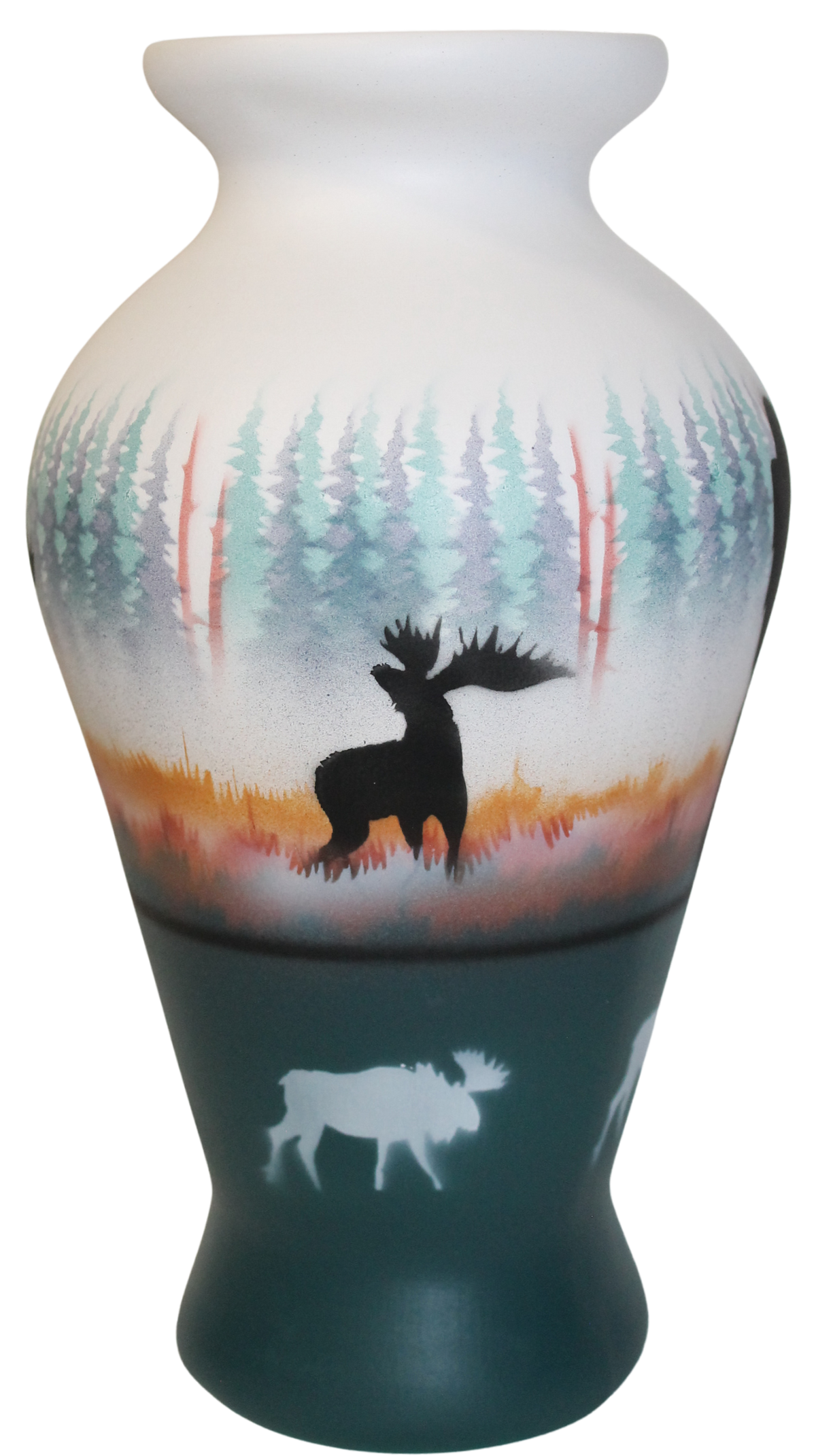 MSE4 Morning Mist -Moose 5 1/2 x 10 Flower Vase
