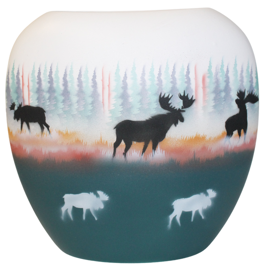 MSL3 Morning Mist -Moose 6 1/2 Pillow Vase
