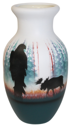 MSS1 Morning Mist -Moose 3 1/2 x 6 Bud Vase