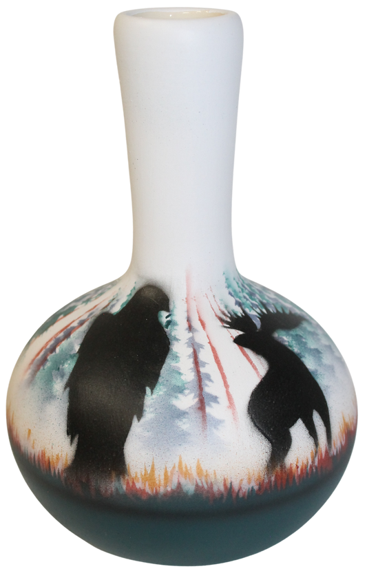 MSS3 Morning Mist -Moose 3 1/2 x 5 1/2 Ball Vase