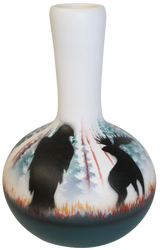 MSS3 Morning Mist -Moose 3 1/2 x 5 1/2 Ball Vase