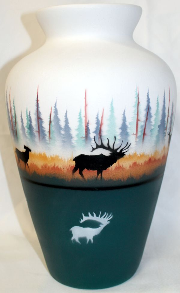 MTC4 Morning Mist -Elk 8 x 12 1/2 Vase