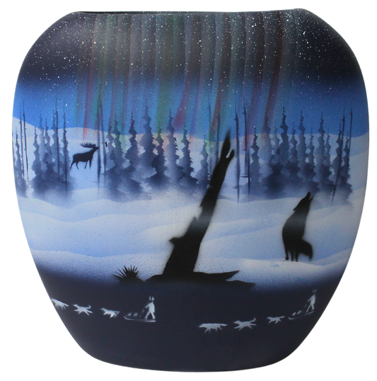 NLE3 Northern Lights  8 1/2 x 8 1/2 Pillow Vase