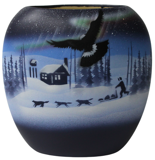 NLL3 Northern Lights  6 1/2 Pillow Vase