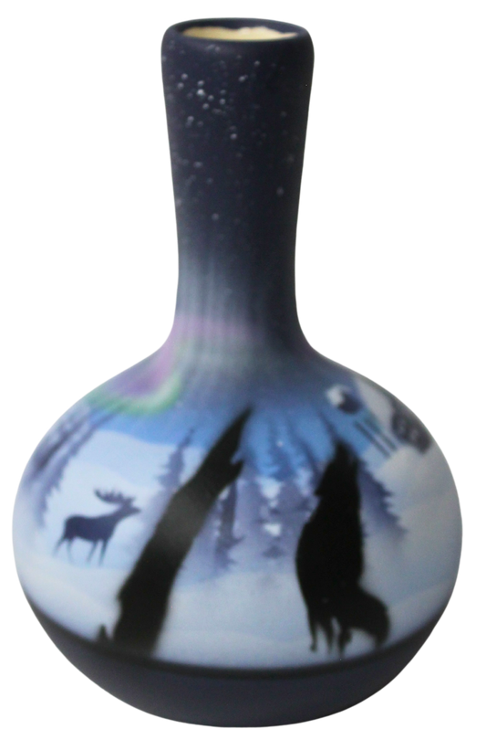 NLS3 Northern Lights  3 1/2 x 5 1/2 Ball Vase