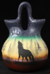 WSL7 Woodland Shadows - Wolf 5 1/2 x 8 Wedding Vase
