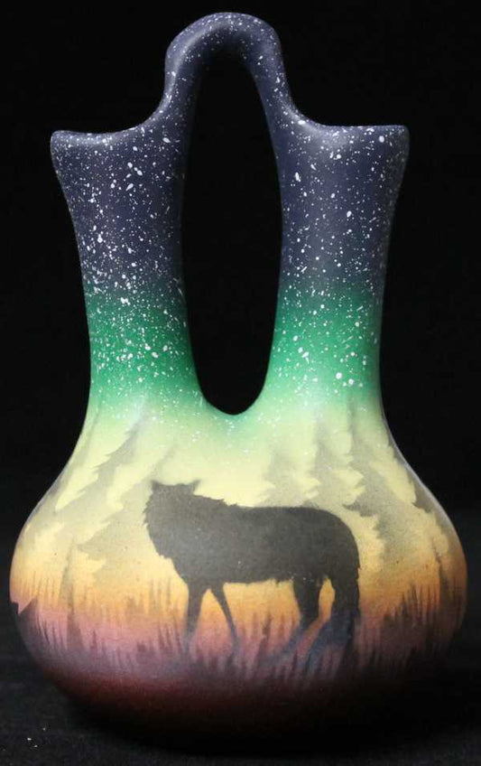WSS7 Woodland Shadows - Wolf 3 x 5 1/4 Wedding Vase