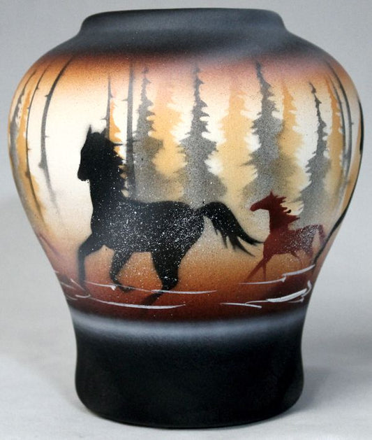 BFM2 Born Free Horses 5 x 5 1/2 Vase