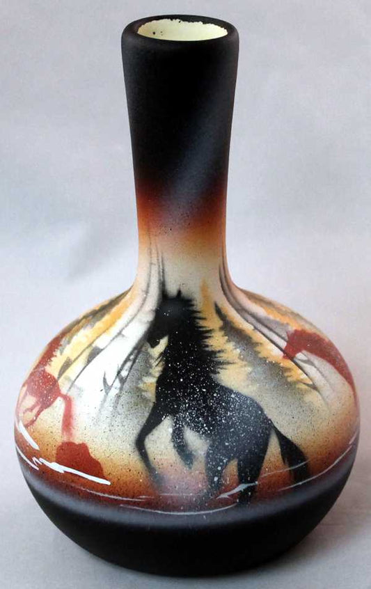 BFS3 Born Free Horses 3 1/2 x 5 1/2 Ball Vase