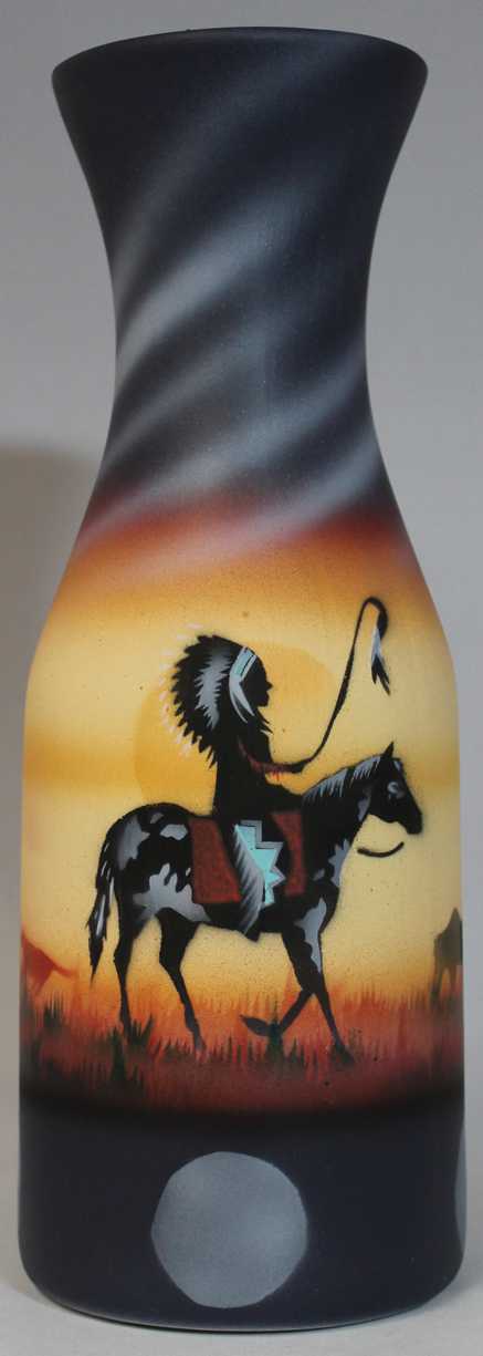 CHE1 Proud Chief 4 1/2 x 11 1/2 Flower Vase