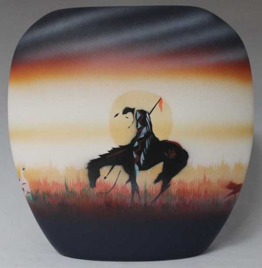 ETL3 End of the Trail 6 1/2 Pillow Vase