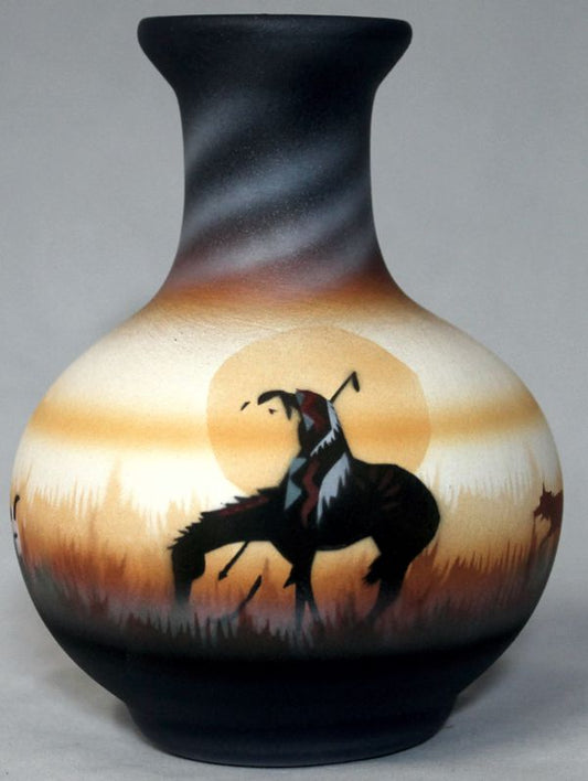 ETM1 End of the Trail 4 1/2 x 6 Vase