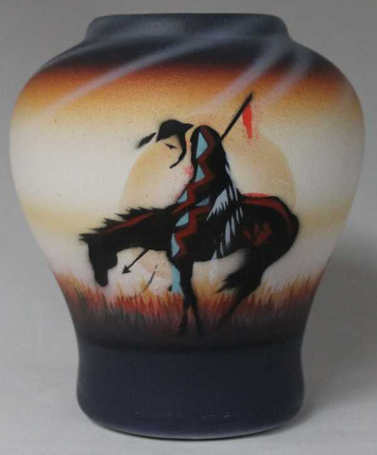 ETM2 End of the Trail 5 x 5 1/2 Vase