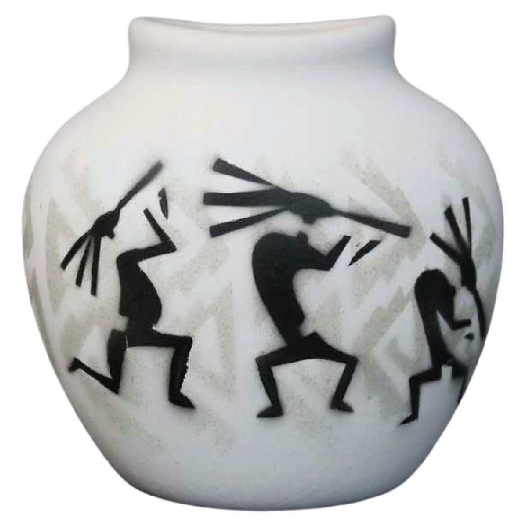 31141 Kokopelli Parade  3 x 3 Pillow Vase