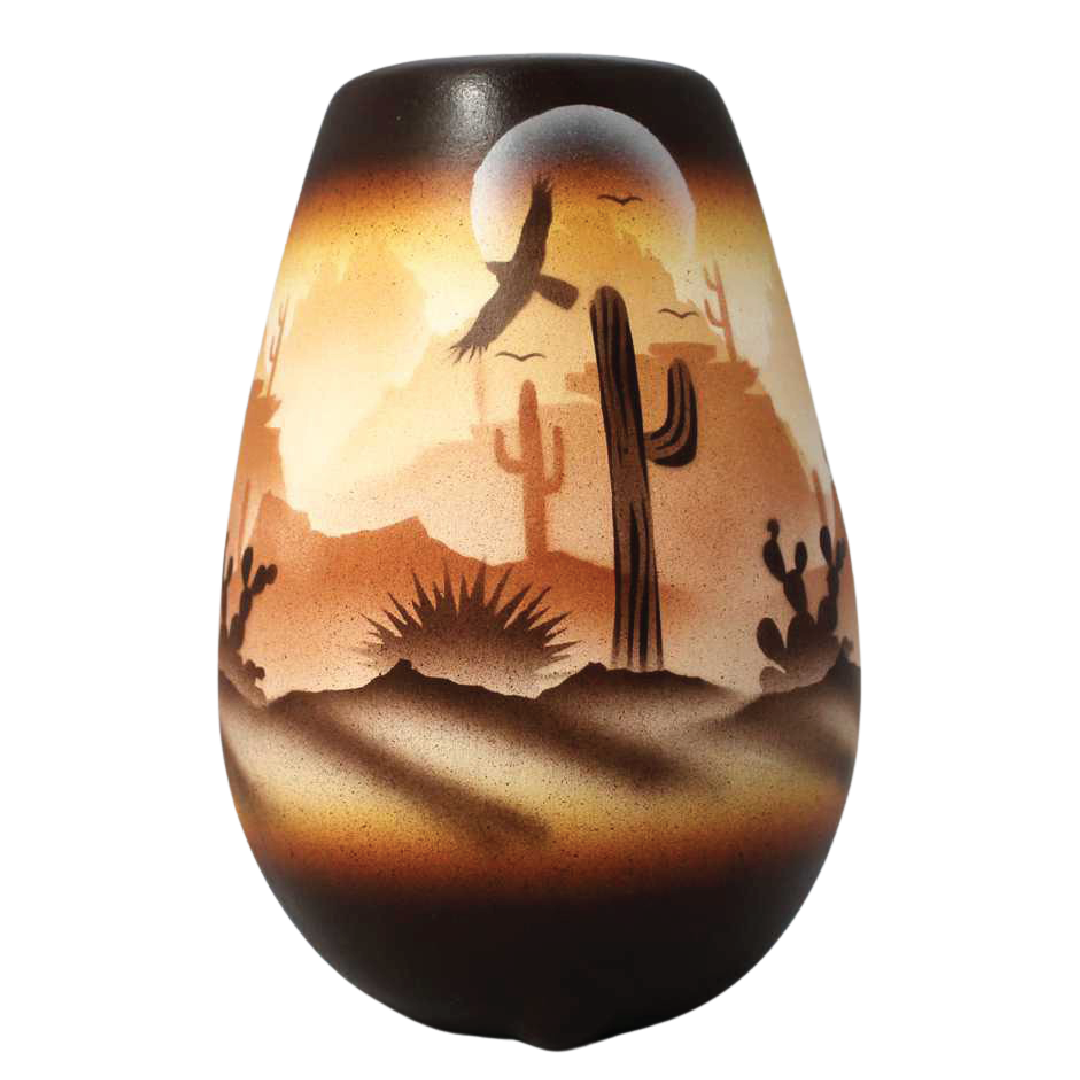 46091 Brown Sonora Desert  6 x 8 1/2 Vase