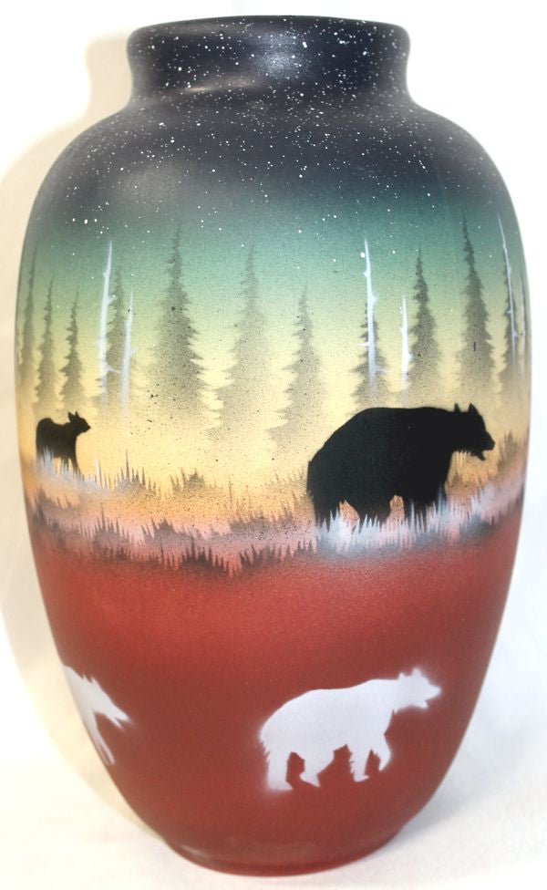 39033 Woodland Shadows - Bear  6 x 10 Ginger Jar