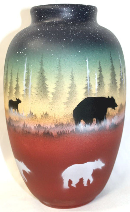 39033 Woodland Shadows - Bear  6 x 10 Ginger Jar