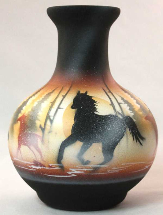 BFM1 Born Free Horses 4 1/2 x 6 Vase