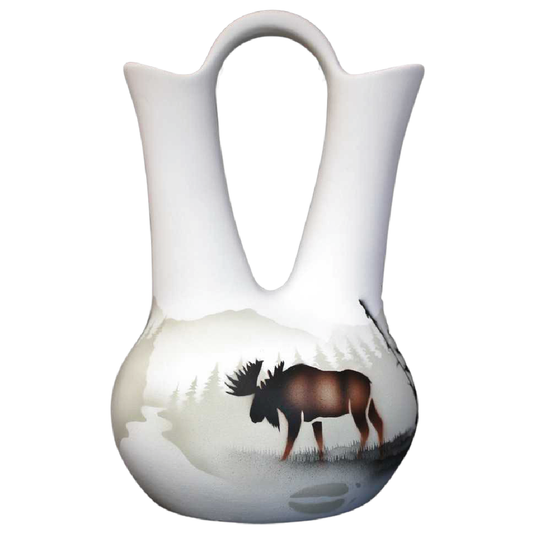 60065 High Country Tracks Moose 7 1/2 x 12 Wedding Vase
