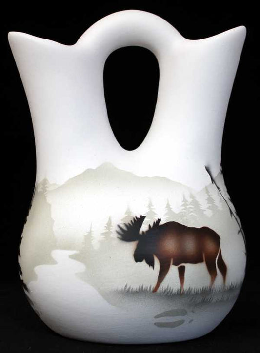60025 High Country Tracks Moose 5 1/2 x 8 Wedding Vase