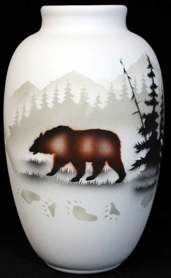 62033 High Country Tracks Bear 6 x 10 Ginger Jar