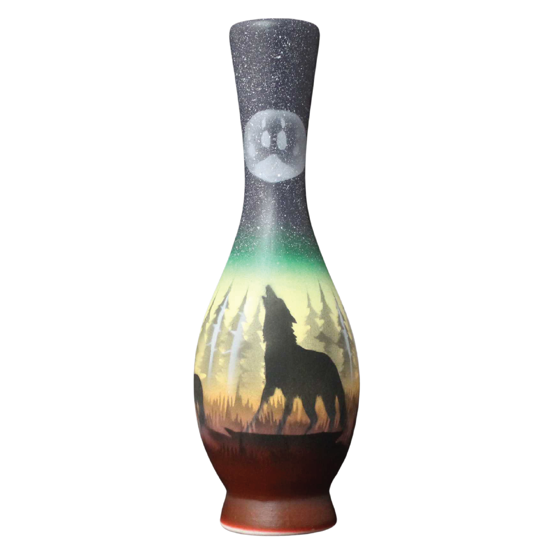 WSM4 Woodland Shadows - Wolf 3 x 8 Bud Vase