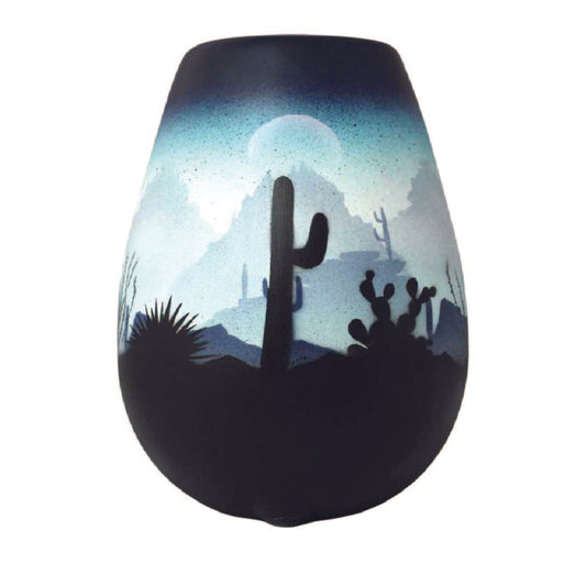 44091 Blue Sonora Desert  6 x 8 1/2 Vase