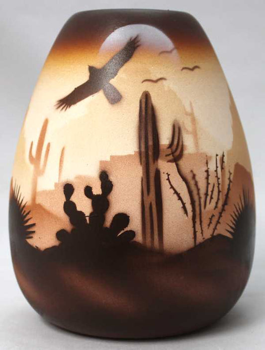 46015 Brown Sonora Desert  4 x 5 1/2 Vase