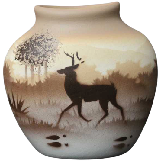 66141 Back Country Tracks Deer 3 x 3 Pillow Vase