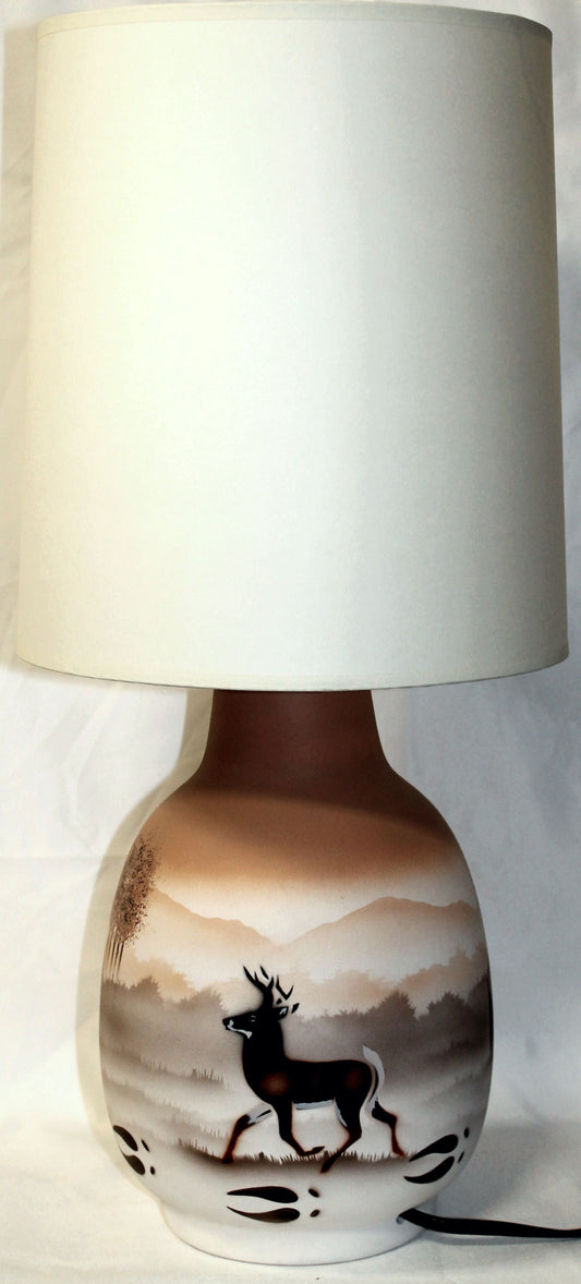 L66019 Back Country Tracks Deer 7 x 12 Lamp with Shade