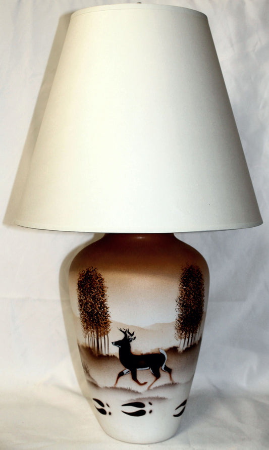 L66098 Back Country Tracks Deer 8 x 12 Lamp  with Shade