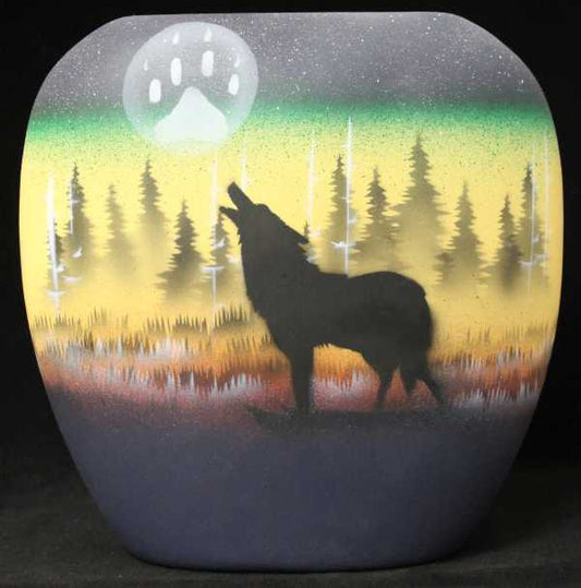 WSE3 Woodland Shadows - Wolf 8 1/2 x 8 1/2 Pillow Vase