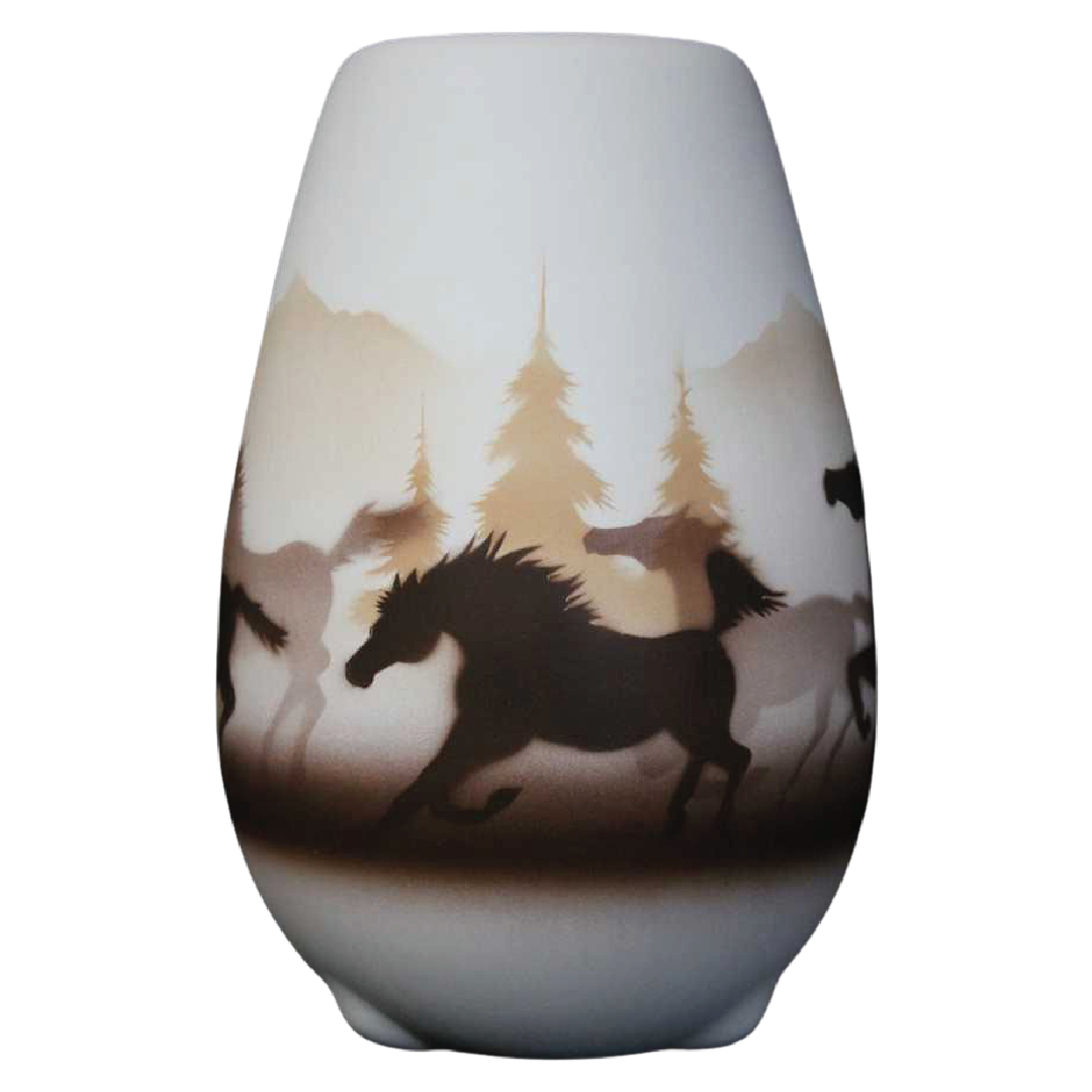 33091 Wild Horses  6 x 8 1/2 Vase