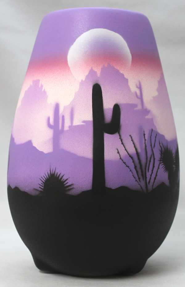 45091 Purple Sonora Desert  6 x 8 1/2 Vase