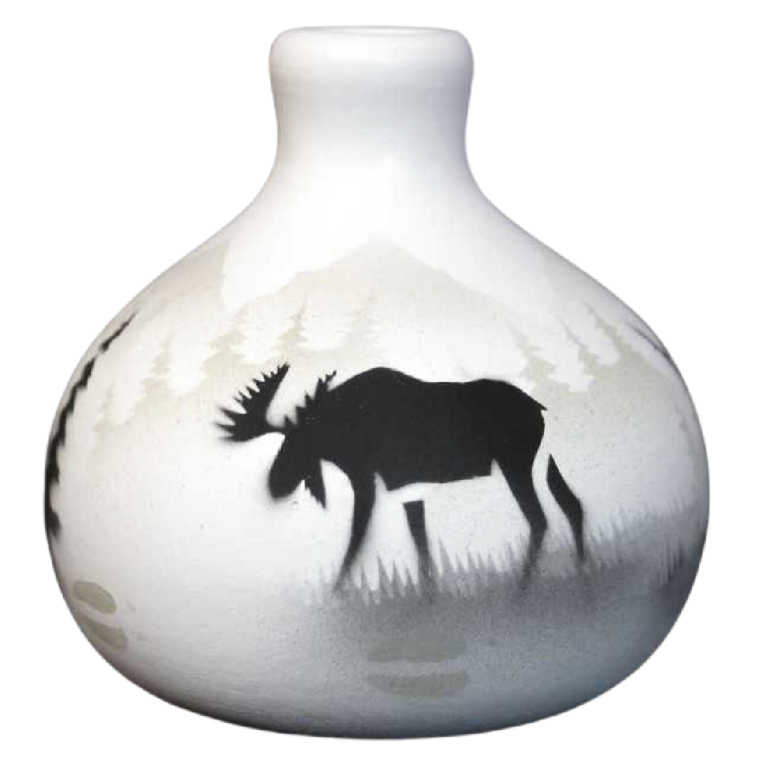 60083 High Country Tracks Moose 3 1/2 x 3 1/2 Ball Vase