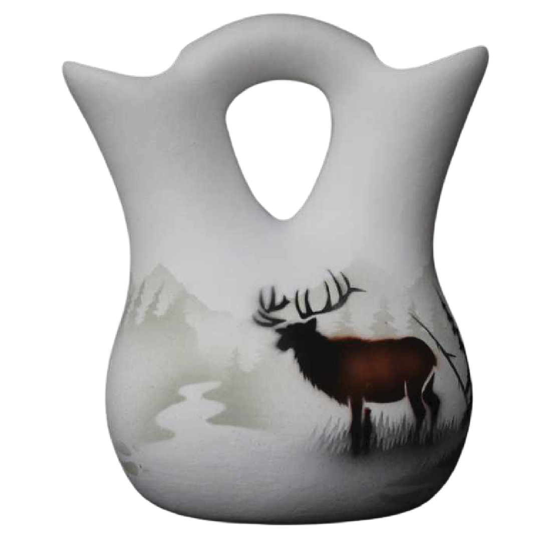 63023 High Country Tracks Elk 4 1/2 x 5 1/2 Wedding Vase