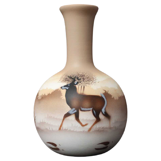 66031 Back Country Tracks Deer 4 1/2 x 7 1/2 Ball Vase