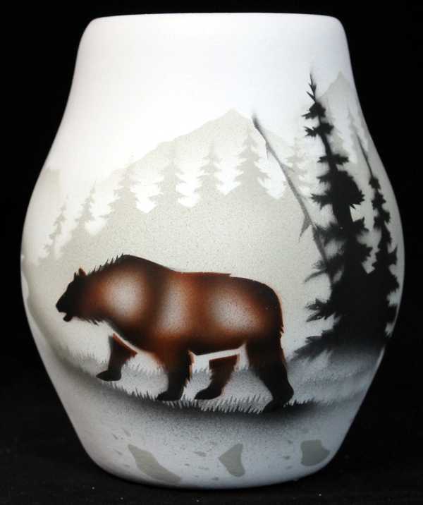 62021 High Country Tracks Bear 4 1/2 x 5 1/2 Vase