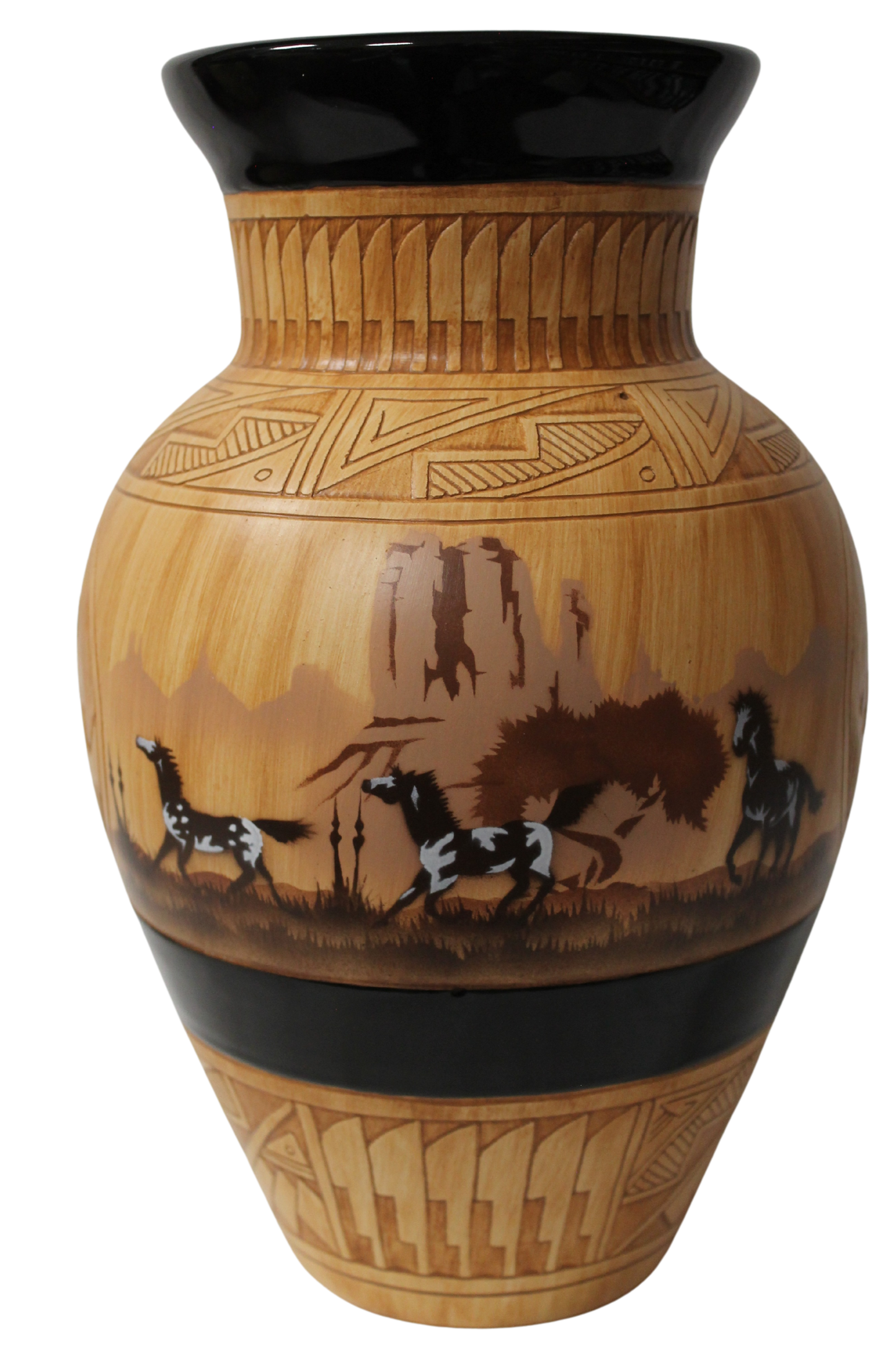 Navajo Etched Woodgrain Finish Collector Piece by James Benally -(JBW155A)