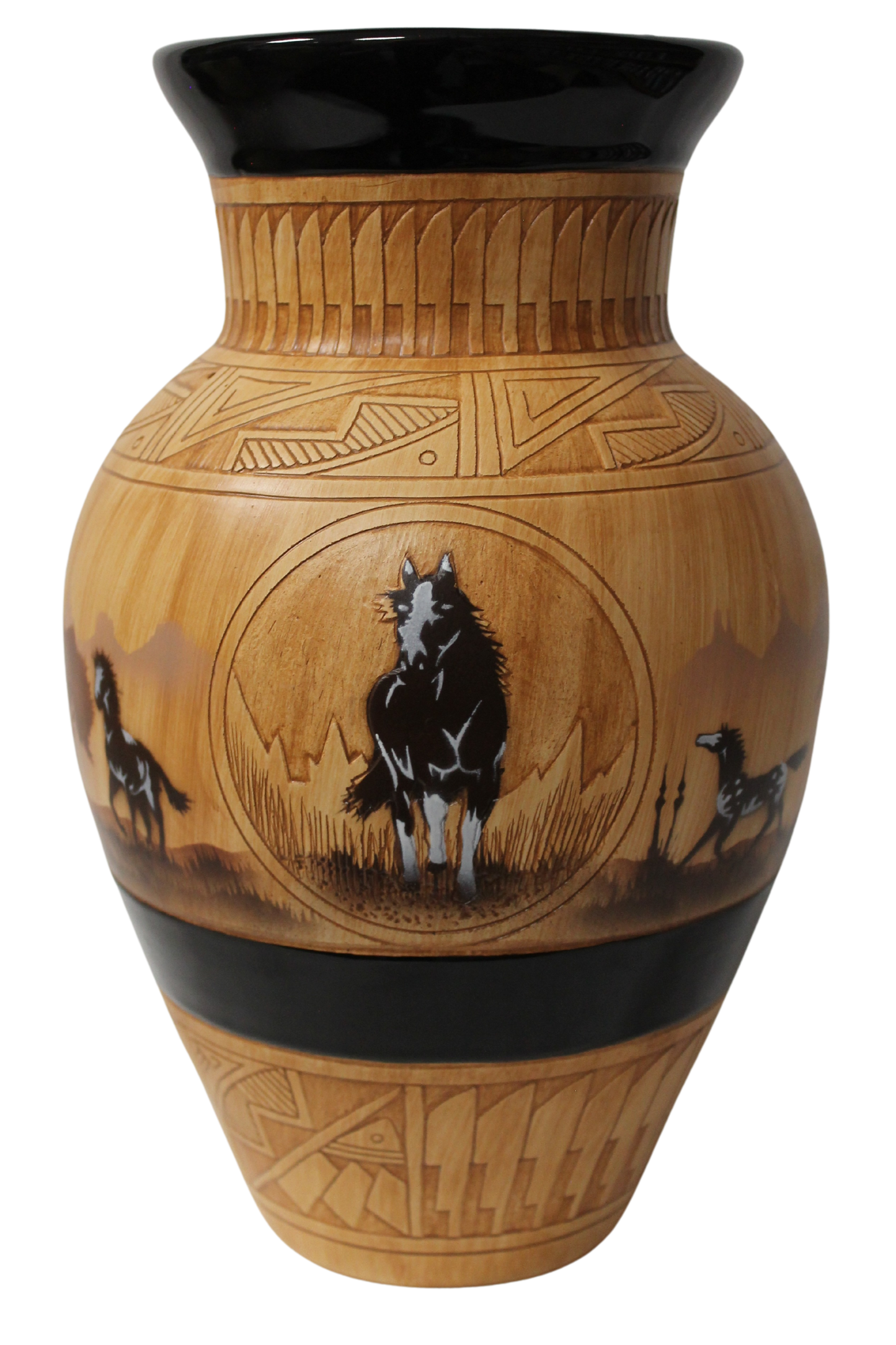 Navajo Etched Woodgrain Finish Collector Piece by James Benally -(JBW155A)